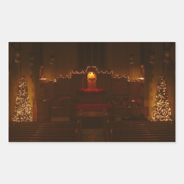 Adesivo Retangular Capela Harbison na Faculdade de Grove de Natal (Frente)