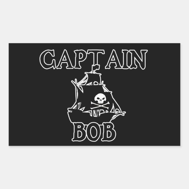 Adesivo Retangular Capitão Bob (navio pirata) (Frente)