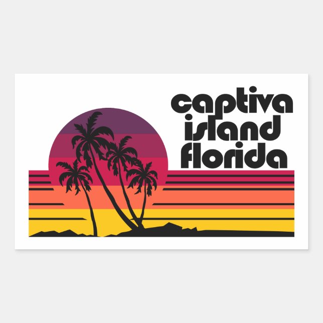 Adesivo Retangular Captiva Island Florida (Frente)