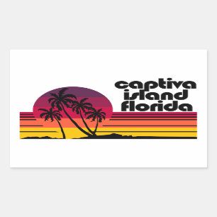 Adesivo Retangular Captiva Island Florida