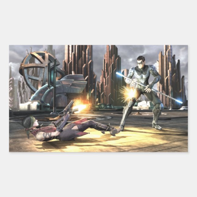 Adesivo Retangular Captura de tela: Harley vs Nightwing (Frente)