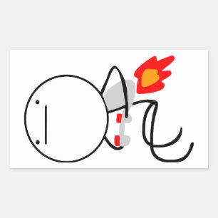 Adesivo Retangular Cara do Jet Pack