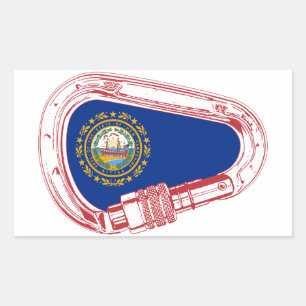 Adesivo Retangular Carabineiro de subida da bandeira de New Hampshire
