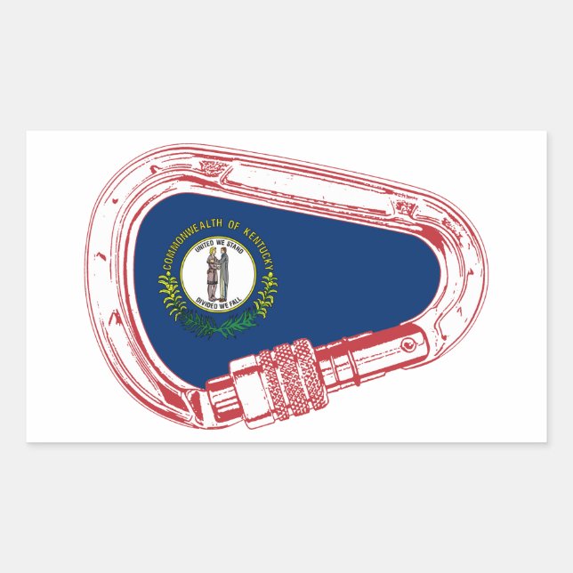 Adesivo Retangular Carabineiro de subida da bandeira do Kentucky (Frente)