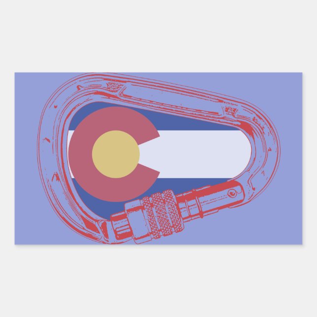 Adesivo Retangular Carabiner de trepagem do Colorado (Frente)