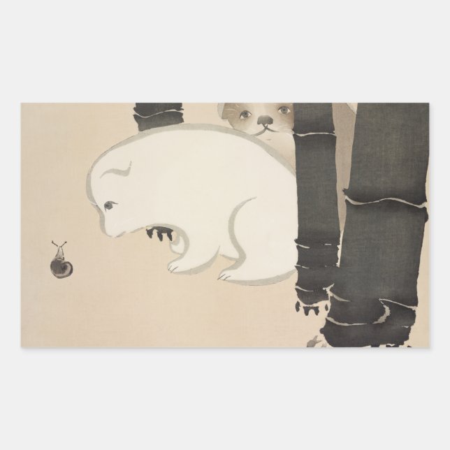 Adesivo Retangular Caramelo-do-cão Kamisaka Sekka canvas de pintura (Frente)