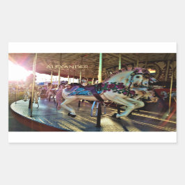 Adesivo Retangular Carnaval Estado Feira Feliz-Arredondar Cavalo Carr