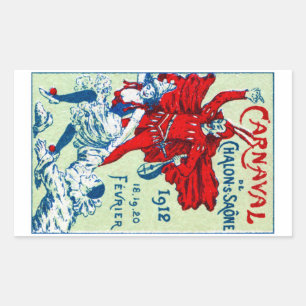 Adesivo Retangular Carnaval Francês 1912