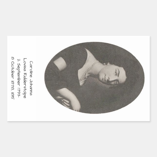 Adesivo Retangular Caroline Johanna Lovisa Ridderstolpe, 1815 (Frente)