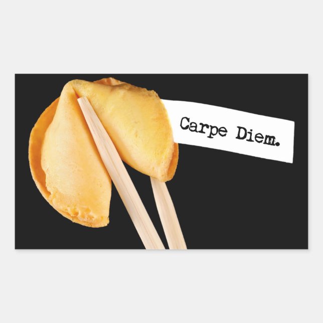 Adesivo Retangular Carpe Diem Fortune Cookie (Frente)