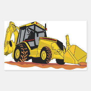 Adesivo Retangular Carregador de Backhoe