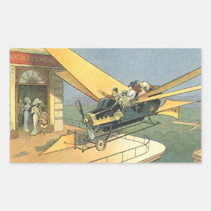 Adesivo Retangular Carro conversível de ficção científica vintage ste