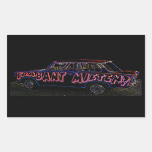 Adesivo Retangular Carro de Trabant para o aluguel (Mieten), parte