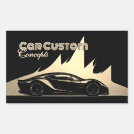Adesivo Retangular Carro Dourado e preto luxuoso moderno e gravado