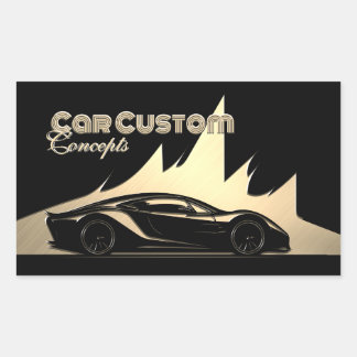 Adesivo Retangular Carro Dourado e preto luxuoso moderno e gravado