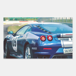 Adesivo Retangular Carro Race Azul