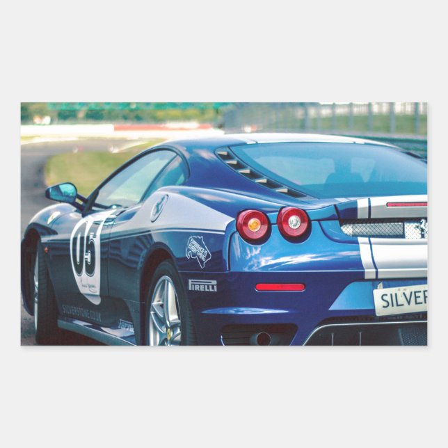 Adesivo Retangular Carro Race Azul (Frente)