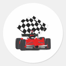 Adesivo Retangular Carro Race Vermelho com Sinalizador Verificado