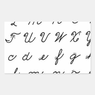 Adesivo Retangular carta cursive da escrita