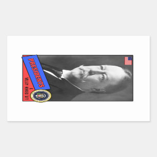 Adesivo Retangular Cartão Basebol William Howard Taft
