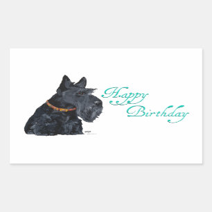 Adesivo Retangular Cartão de aniversário de Terrier do Scottish