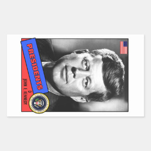 Adesivo Retangular Cartão de basebol de John F. Kennedy