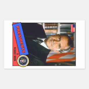 Adesivo Retangular Cartão de beisebol de Richard Nixon