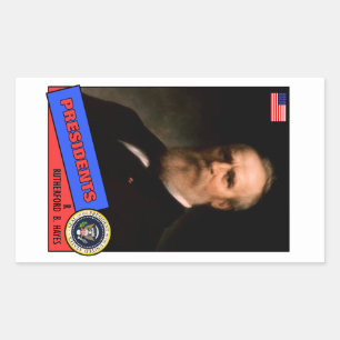 Adesivo Retangular Cartão de Beisebol de Rutherford B. Hayes
