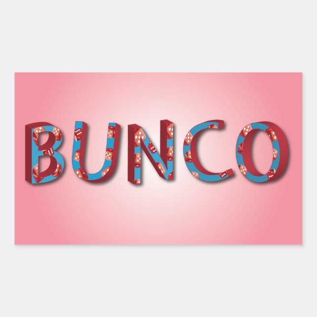 Adesivo Retangular Cartas de Bunco com dados de bunco (Frente)