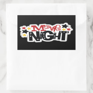 Adesivo Retangular Cartaz de palavras noturnas de Filme