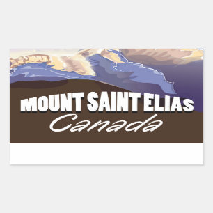 Adesivo Retangular Cartaz de Viagem Antigo Monte Saint Elias