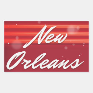 Adesivo Retangular Cartaz de viagem do Saxofone de Nova Orleans