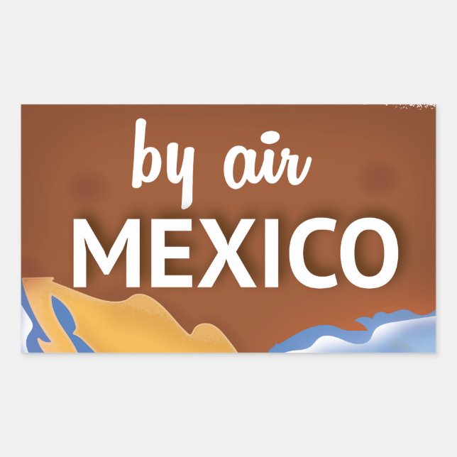 Adesivo Retangular cartaz de viagem México Antigo (Frente)