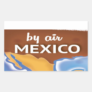 Adesivo Retangular cartaz de viagem México Antigo