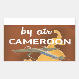 Adesivo Retangular cartaz de viagem vintage Camarões