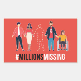 Adesivo Retangular Cartaz do #MillionsMissin pessoas