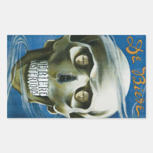 Adesivo Retangular Cartaz Mágico Vintage, De Biere o Misterioso