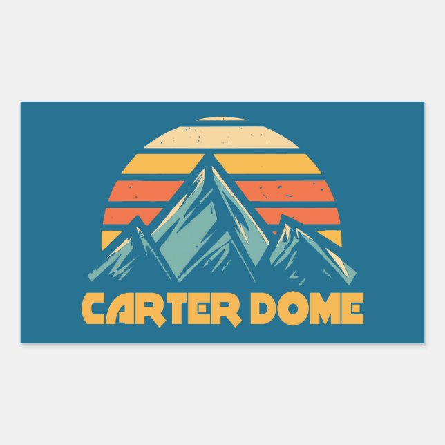 Adesivo Retangular Carter Dome New Hampshire Retro Turquoise (Frente)