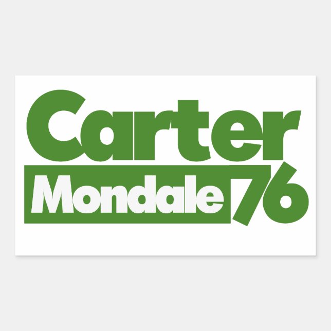 Adesivo Retangular Carter Mondale 1976 Retro Politics (Frente)