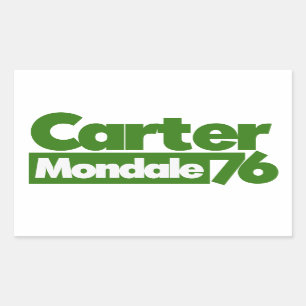 Adesivo Retangular Carter Mondale 1976 Retro Politics