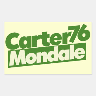 Adesivo Retangular Carter Mondale Vintage Politica