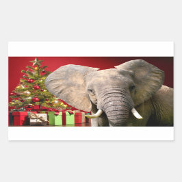 Adesivo Retangular Cartões de natal elefantes