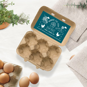 Adesivo Retangular Cartonagem, Estilo de Cartoon, Cartonagem de Ovo R