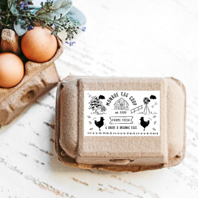 Adesivo Retangular Cartonagem, Estilo de Cartoon, Cartonagem de Ovo R (Criador carregado)