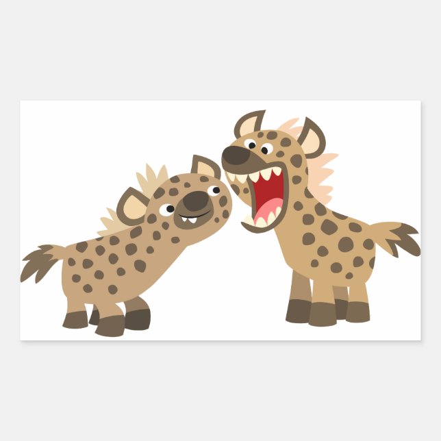 Adesivo Retangular Cartoon Bonito de Teethed Hyenas Sticker (Frente)