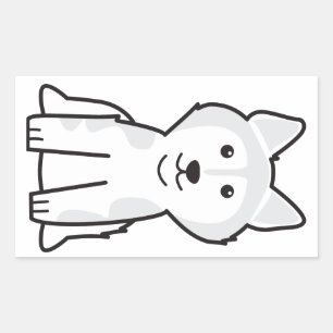 Adesivo Retangular Cartoon de Cachorro Malamute no Alasca