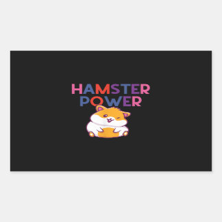Adesivo Retangular Cartoon de Hamster de Corte de Energia de Hamster