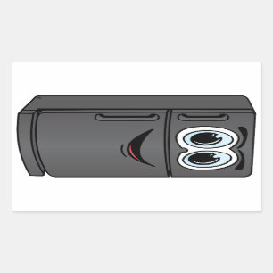Adesivo Retangular Cartoon de refrigerador preto