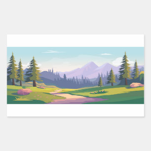 Adesivo Retangular Cartoon Meadow