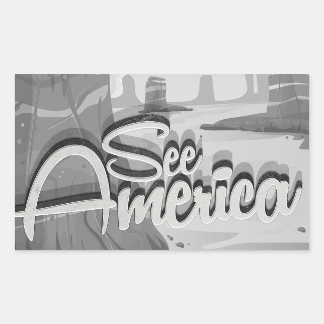 Adesivo Retangular Cartoon Vintage Veja a América (Frente)